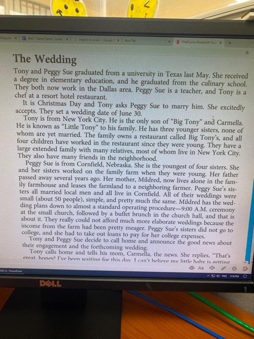2 The Wedding This case study is a continuation