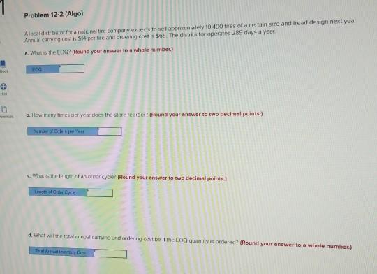 Problem 12-2 (Algo) A local distrbator for a