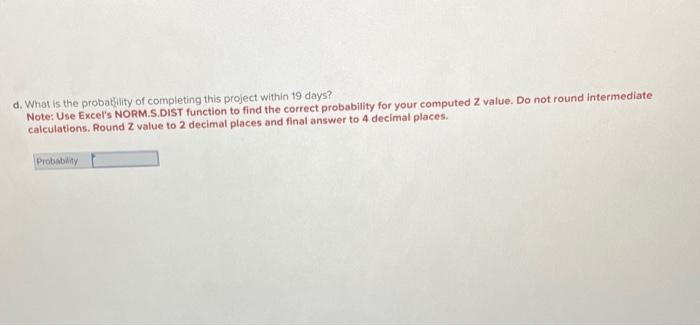 The following represents a project that should be