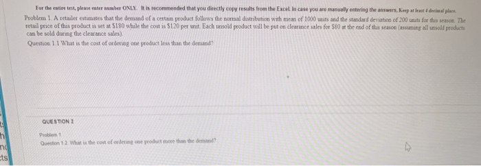 For the entire test, please trumber ONLY. It is