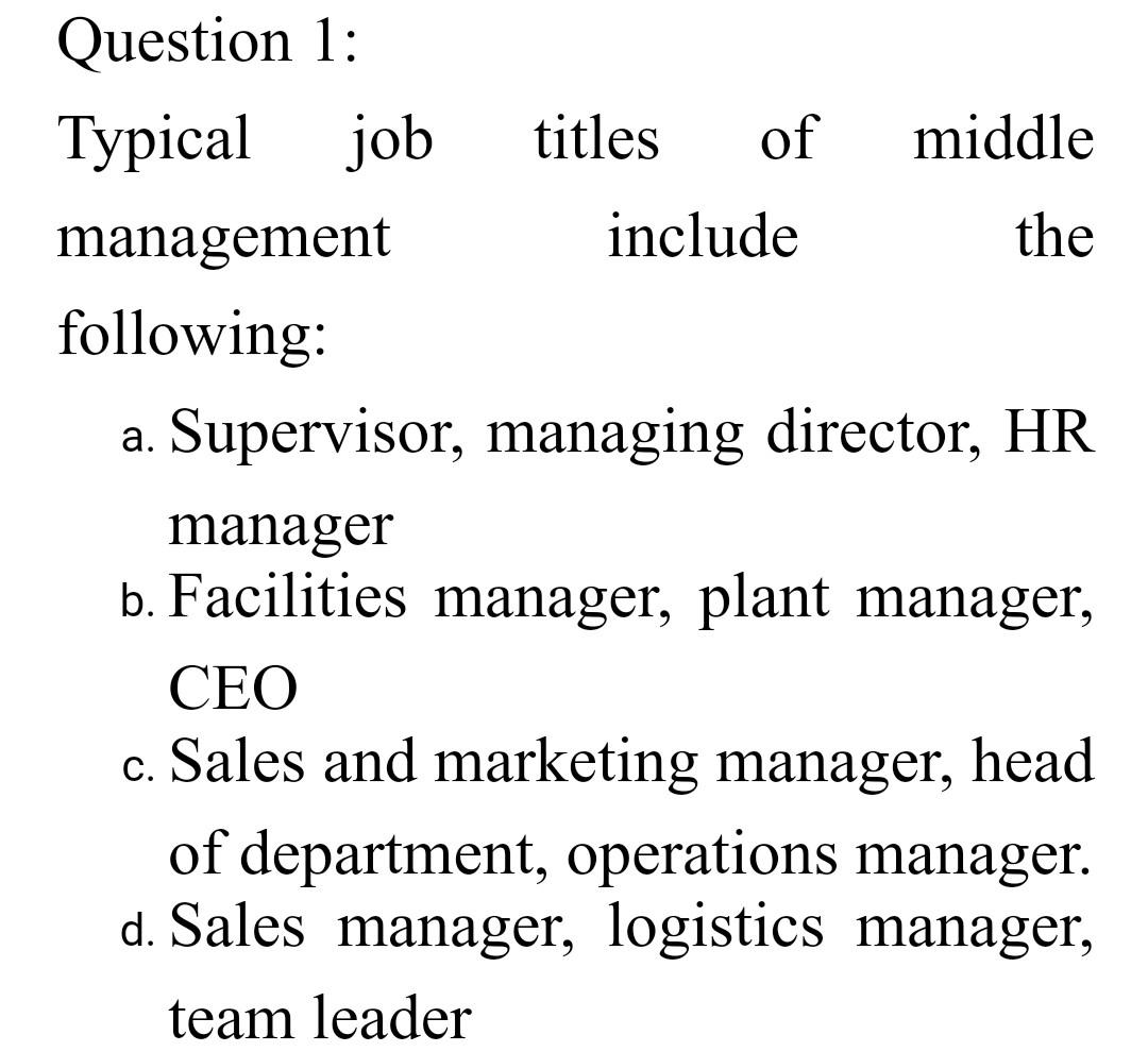 Section A: True & False (1x10) Question 1: The