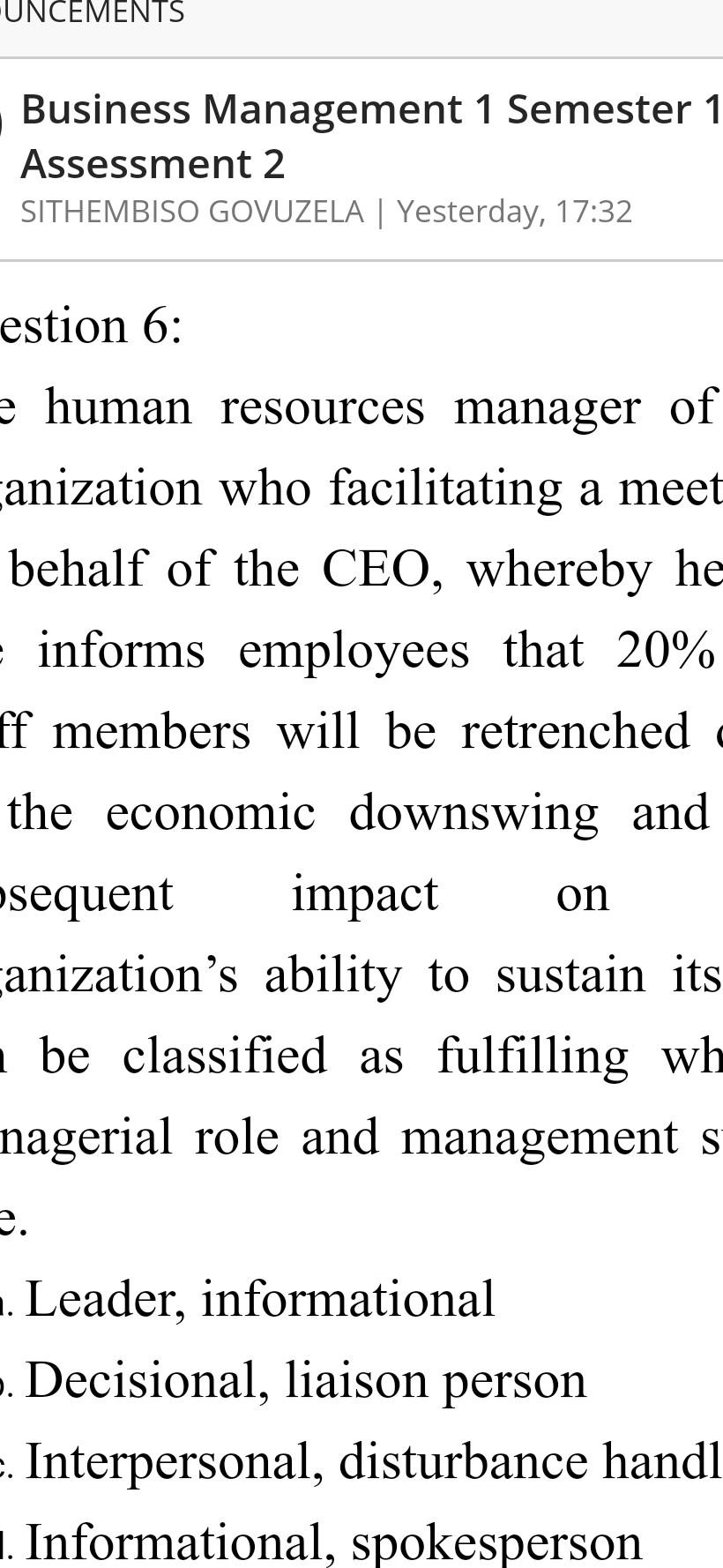 Section A: True & False (1x10) Question 1: The