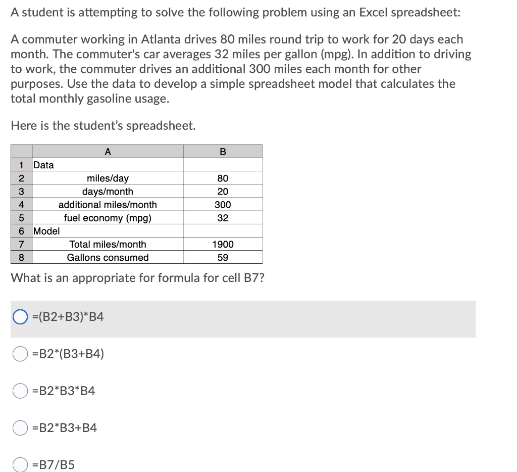 A student is attempting to solve the following