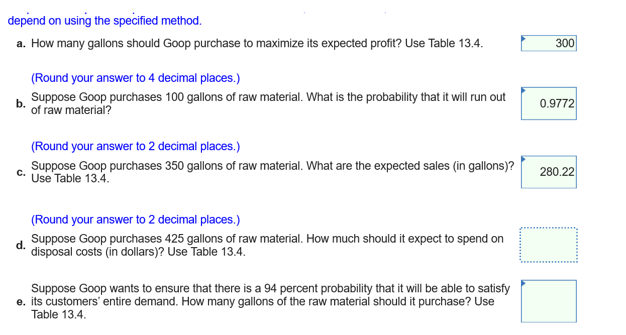 Hello I need help for question d) and e). Thank
