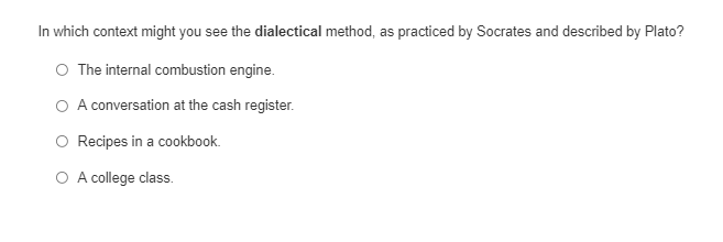 In which context might you see the dialectical