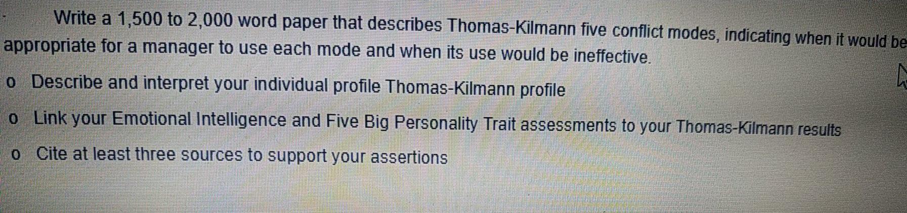 Write a 1,500 to 2,000 word paper that describes