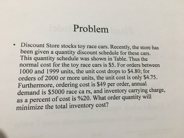 1- What is the EOQ * that corresponds to each of