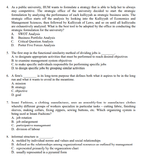 Scenario 1: Question 1 and 2 are based on the