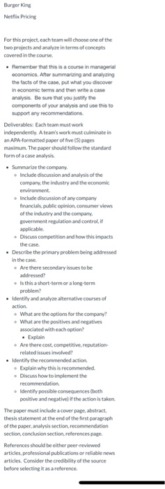 This case is about Burger King Just answer the