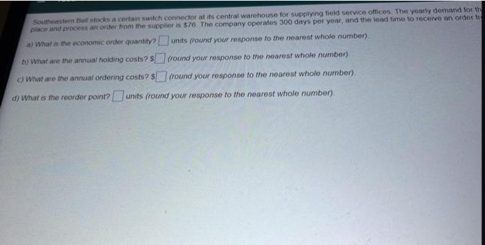Southeastern Bell stocks a certain switch