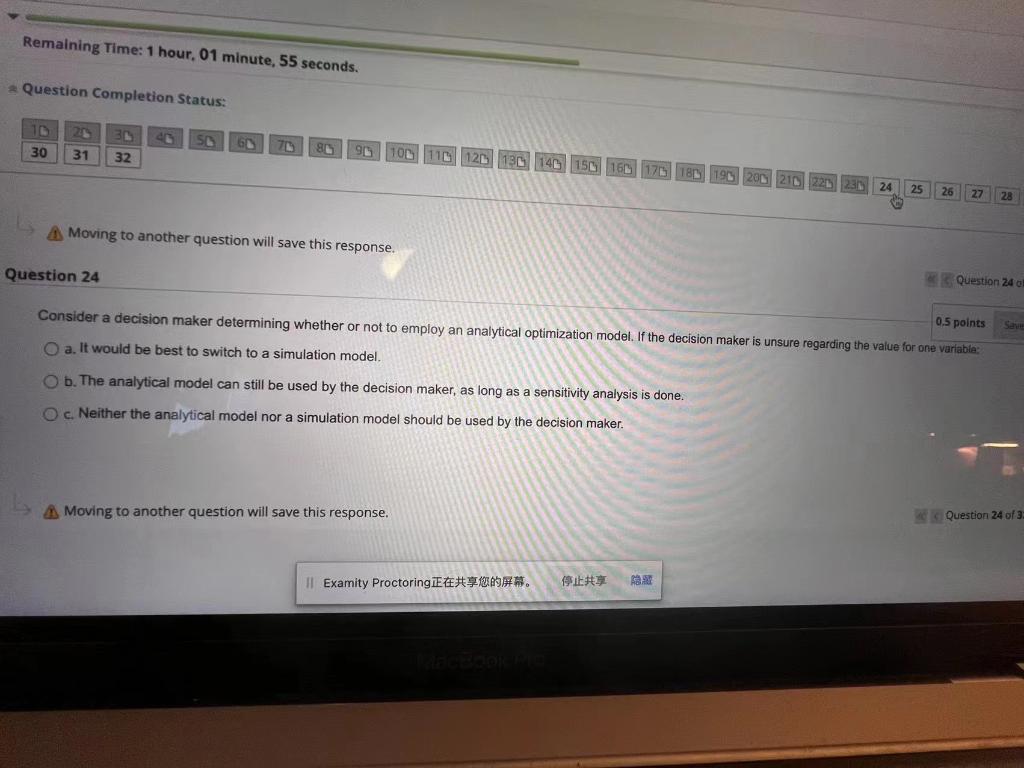 A) Moving to another question will save this