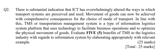 SUBJECT NAME: PRINCIPLES OF INFORMATION LOGISTICS