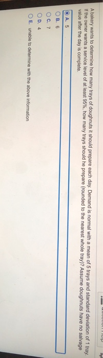 om A bakery wants to determine how many trays of