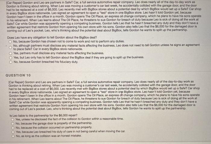 Car Repair Gordon and Leo are partners in Safer