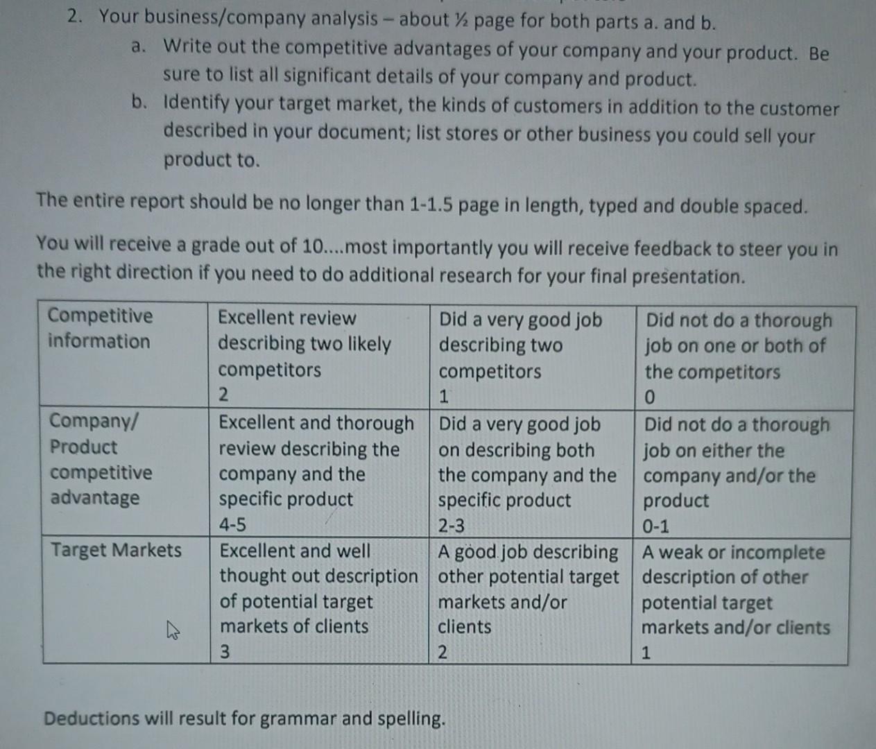 Assignment #2 CAPSTONE BUSINESS RESEARCH The goal