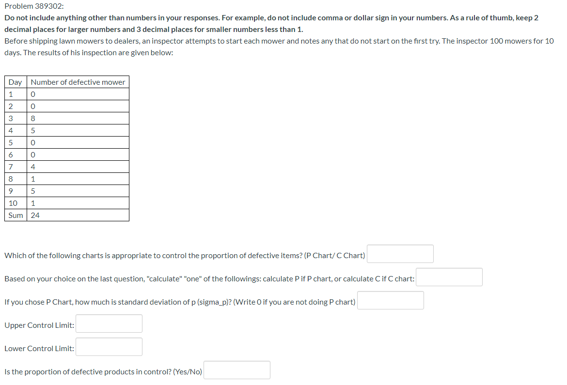 Problem 389302: Do not include anything other