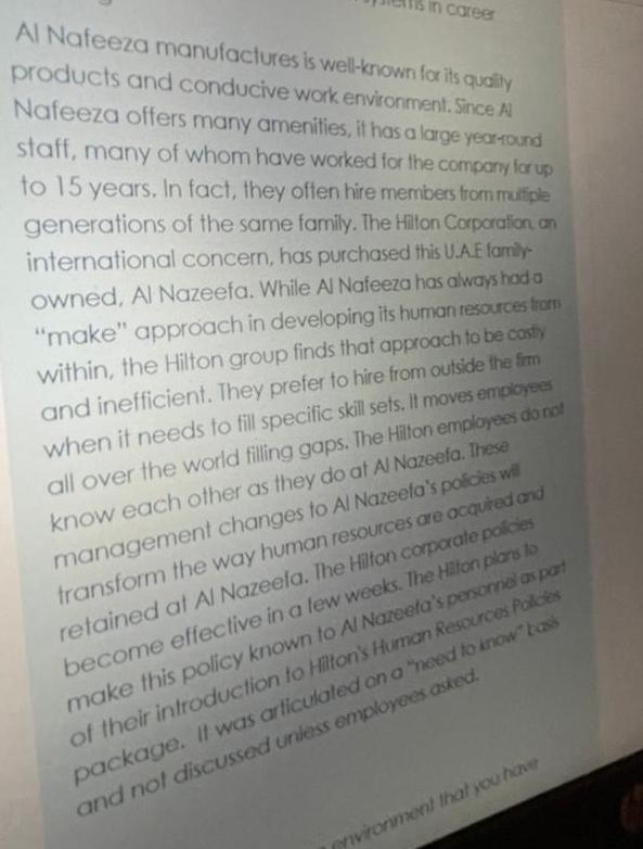 Study case: 1. Explain the working environment