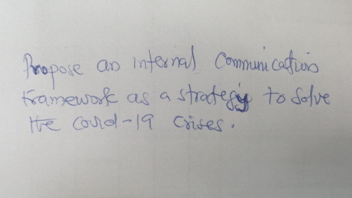 an Propose internal communications Framework as a