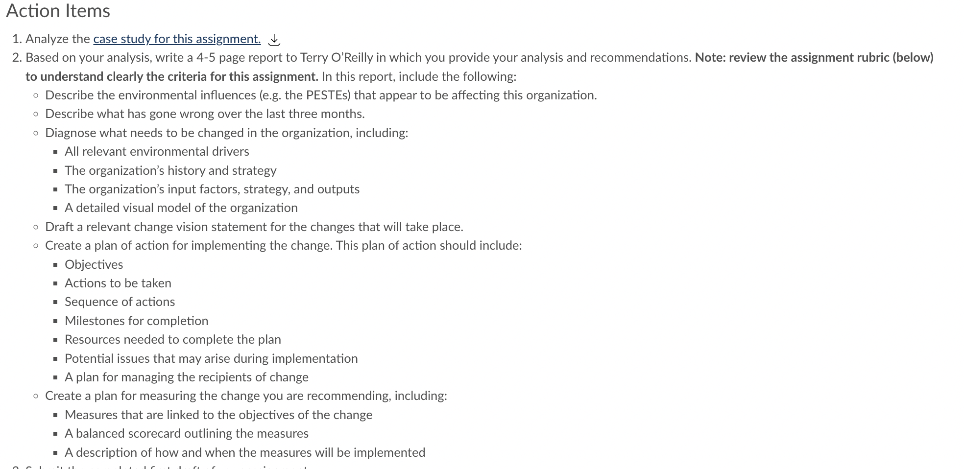 1. Analyze the case study for this assignment. to