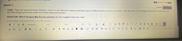 CASE: There are several pricing methods. Juice