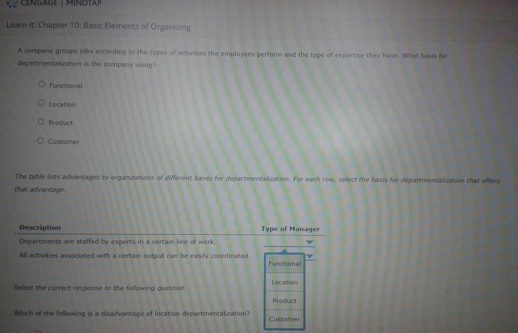 CENGAGE MINDTAP Learn it: Chapter 10: Basic