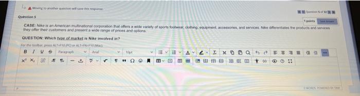 Moving to another question will save the Question