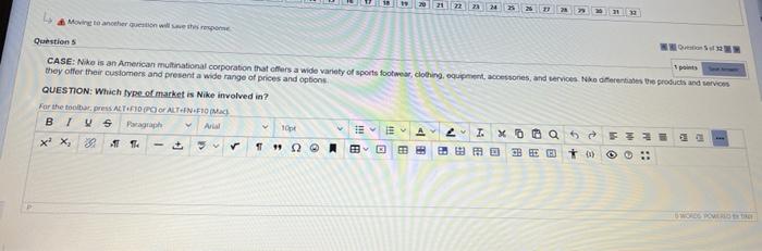 Moving to another question will save the Question