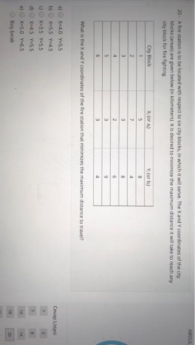 ABDUL 20. A fire station is to be located with