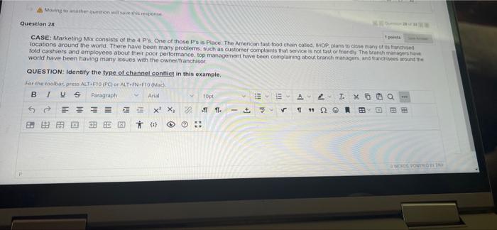 & Moving to another question will save this