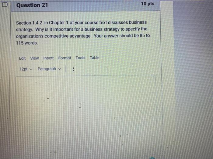 Question 21 10 pts Section 1.4.2 in Chapter 1 of
