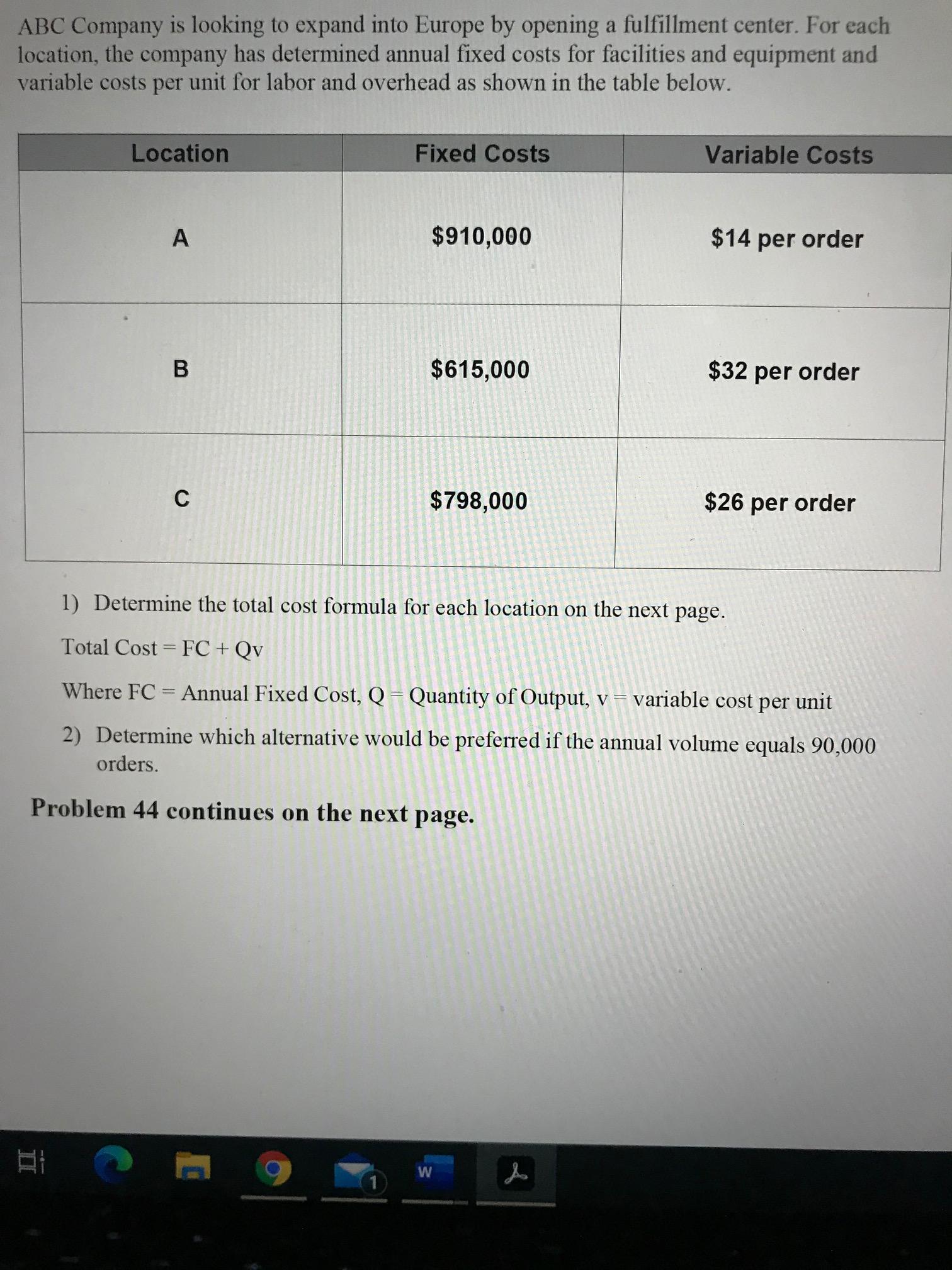 ABC Company is looking to expand into Europe by