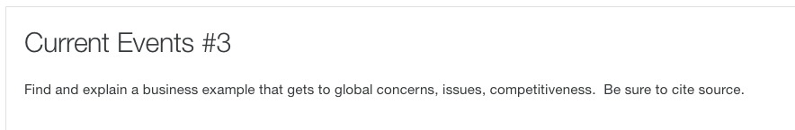 Current Events #3 Find and explain a business