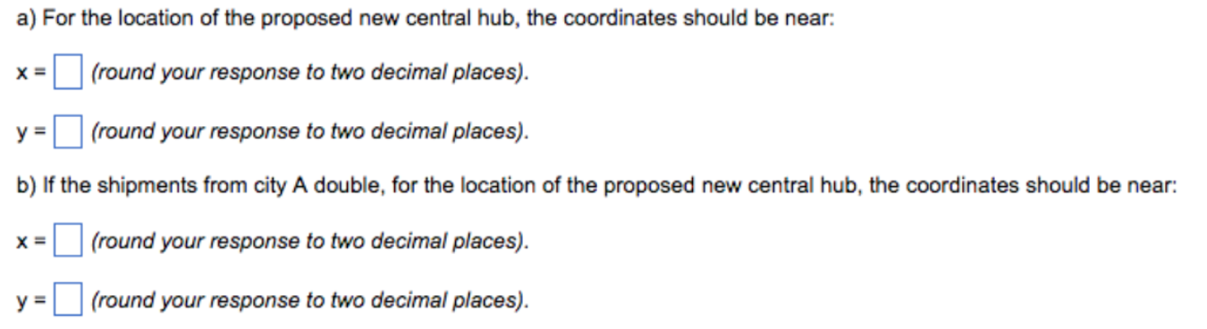 30. The following table gives the map coordinates