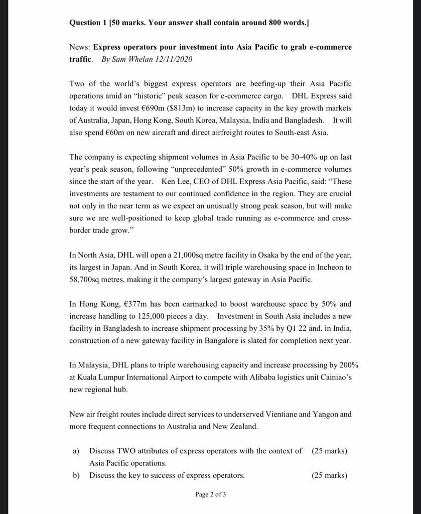 This is the same question, question 1 include (