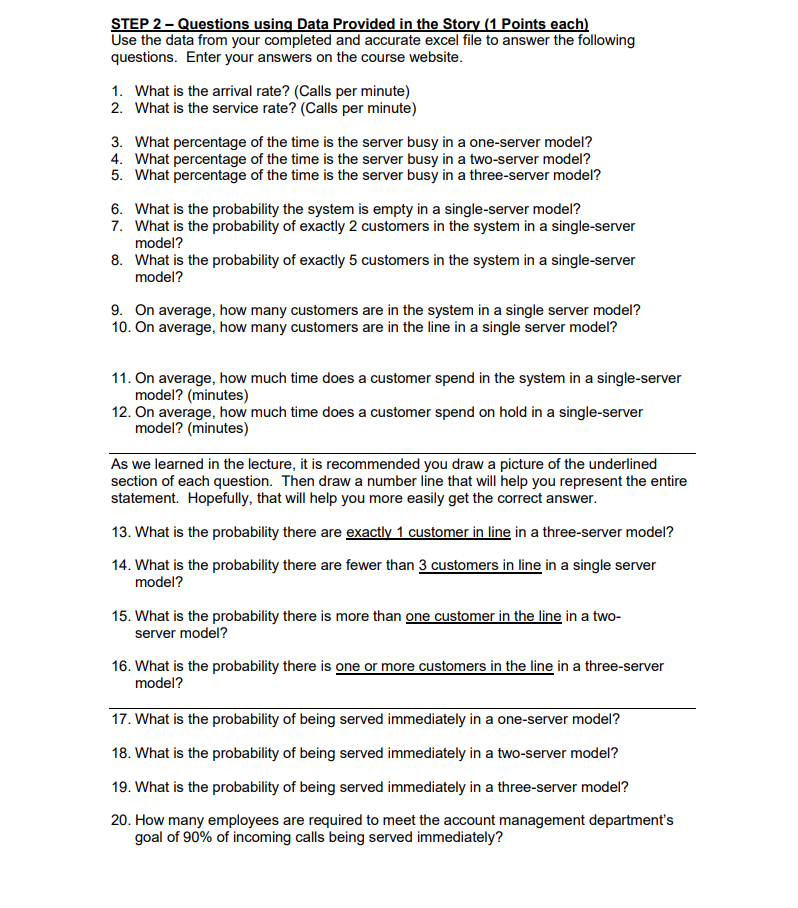 Use cells B2 and B3 to calculate Lambda and Mu.