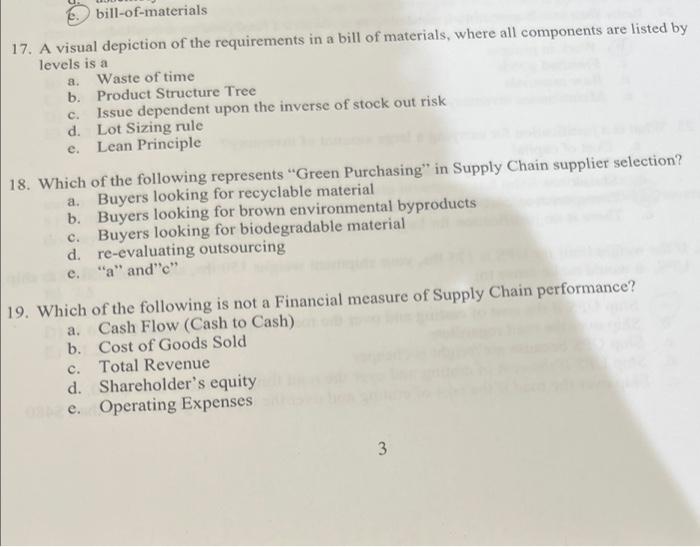 17-19 please! &. C. e. a. bill-of-materials 17. A
