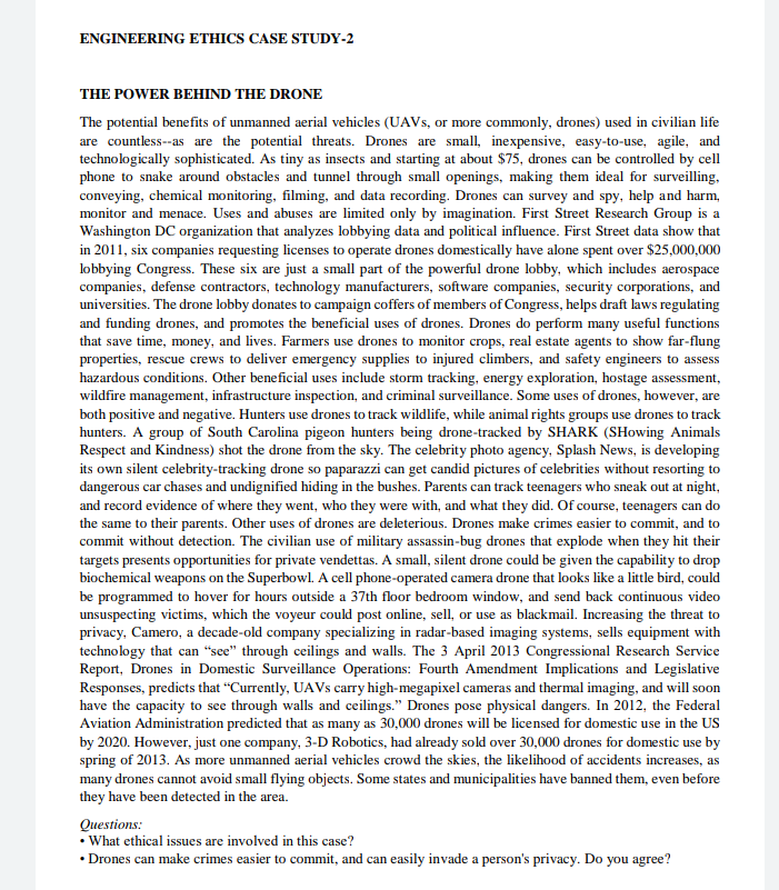 ENGINEERING ETHICS CASE STUDY-2 THE POWER BEHIND