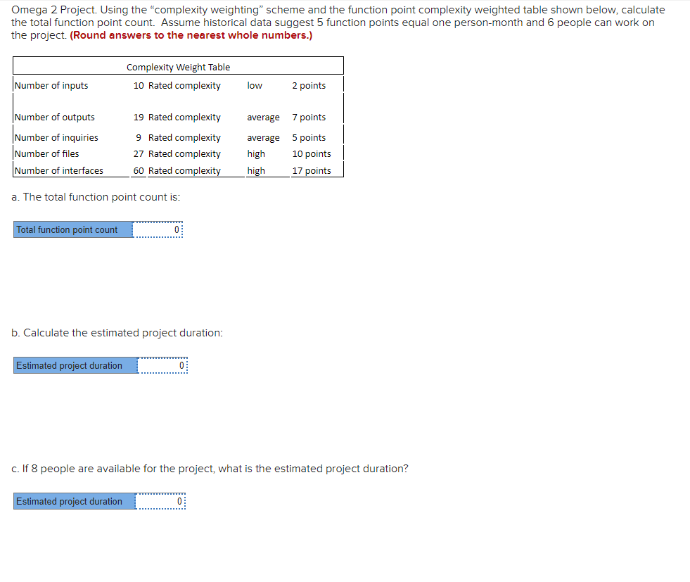 Omega 2 Project. Using the "complexity weighting"