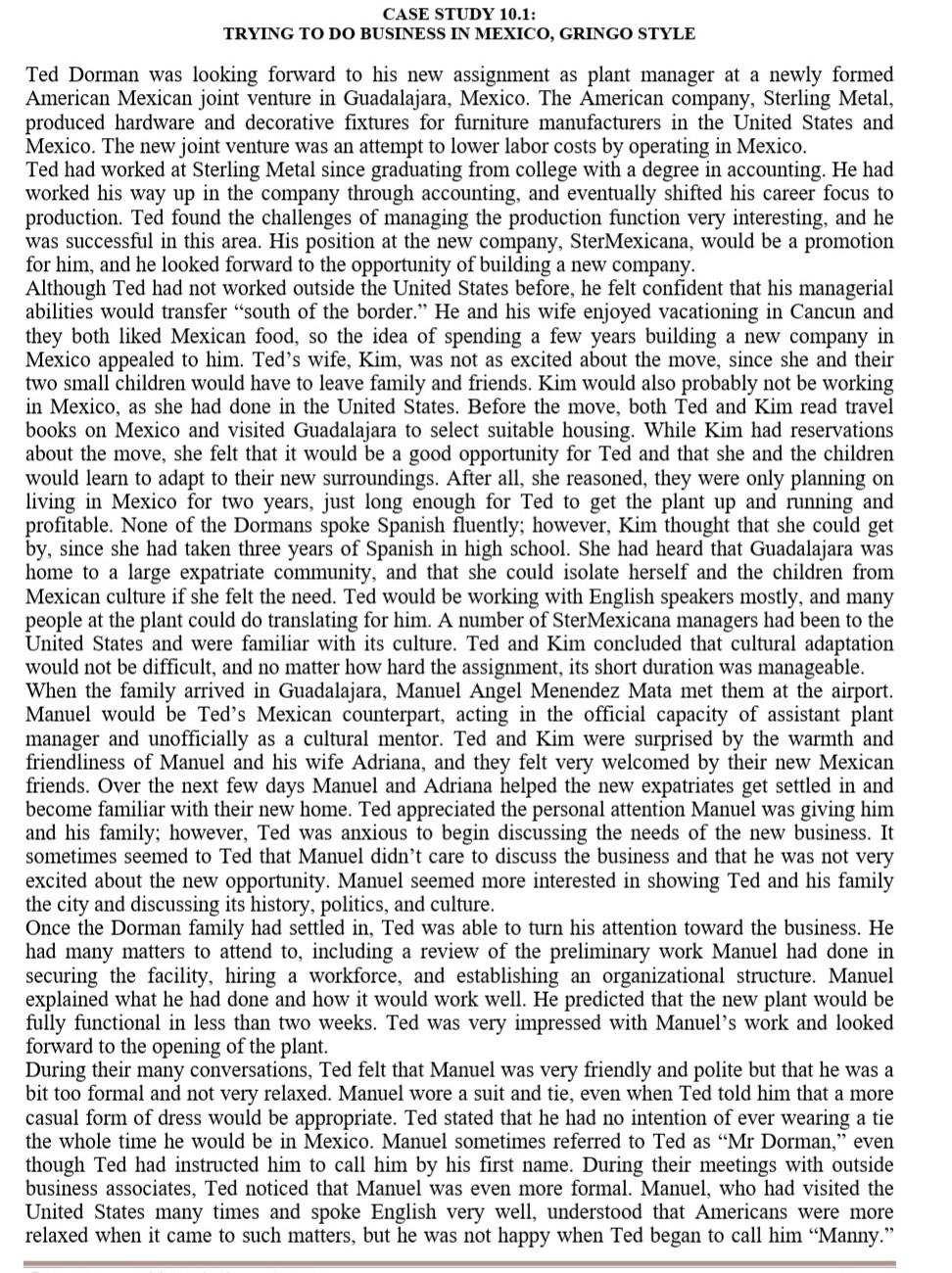 pls help me with this case CASE STUDY 10.1: