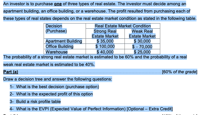 Plese solve that problem by using DECISION TREE