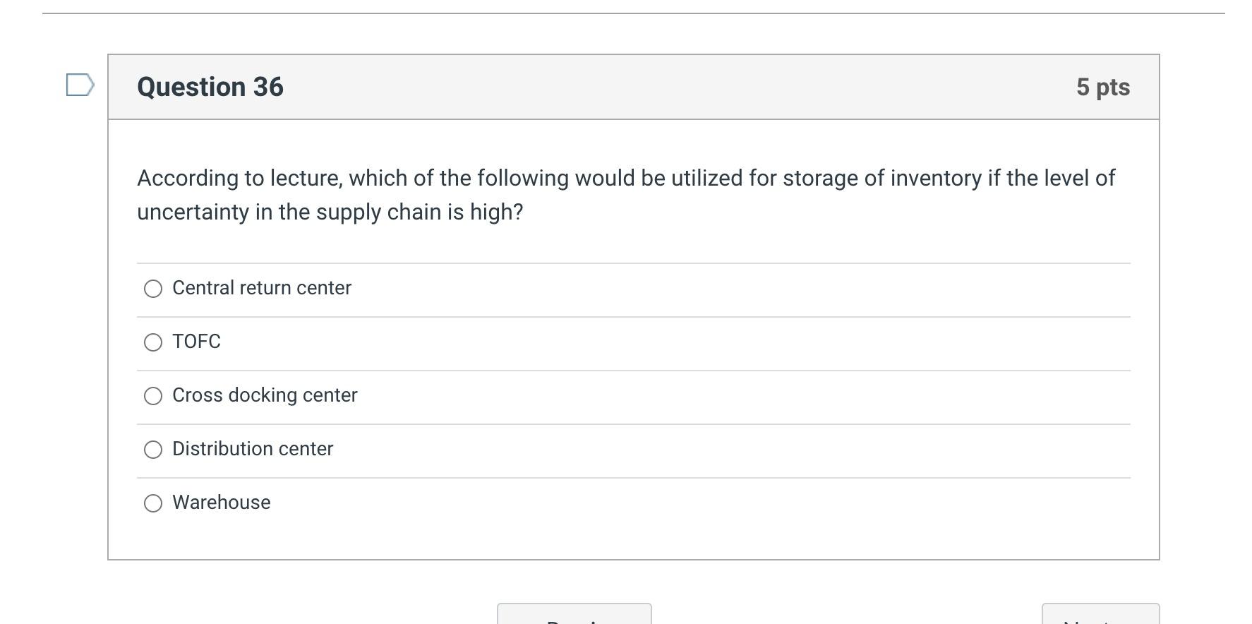 i only need the answer, thank you! Question 30 5
