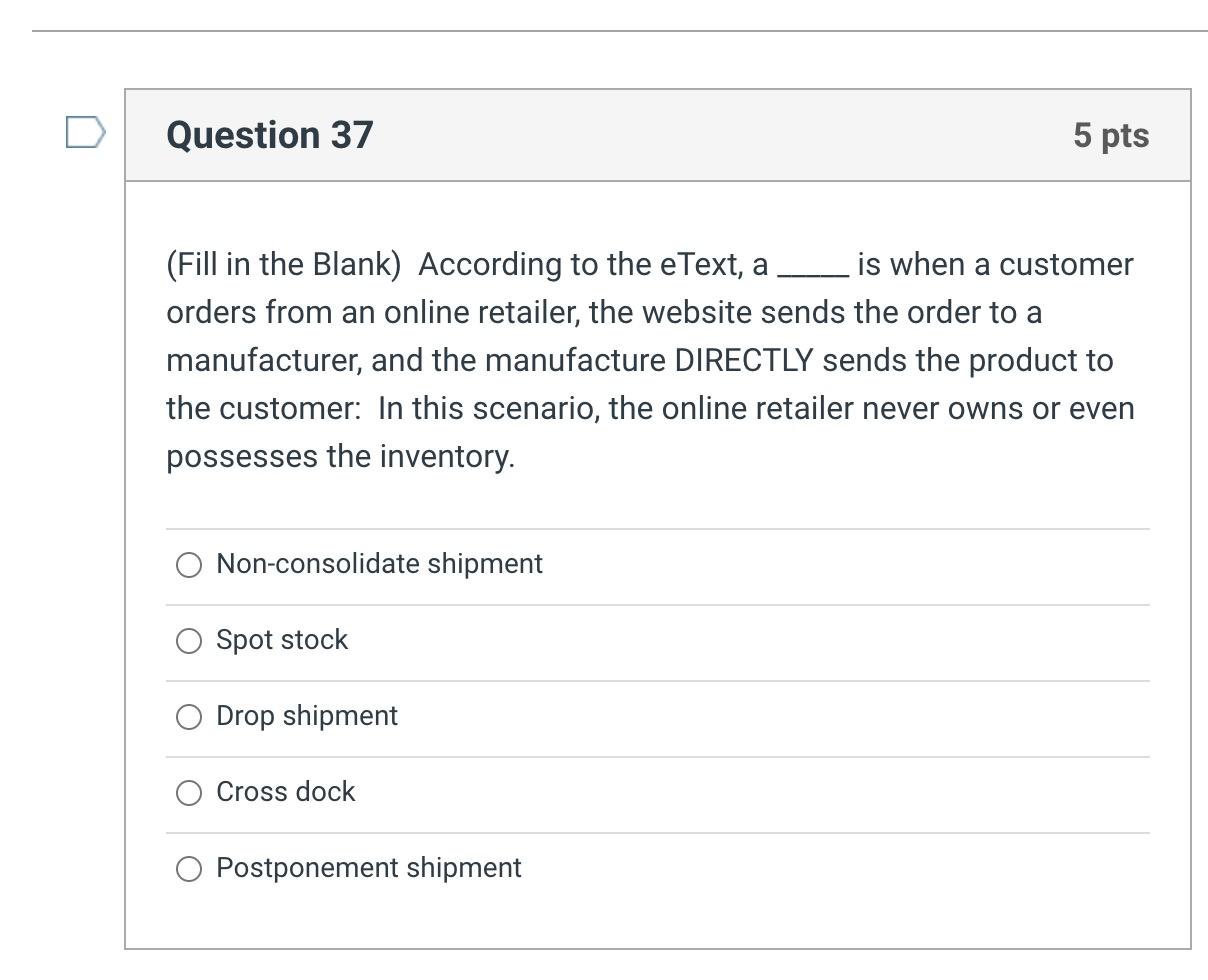 i only need the answer, thank you! Question 30 5