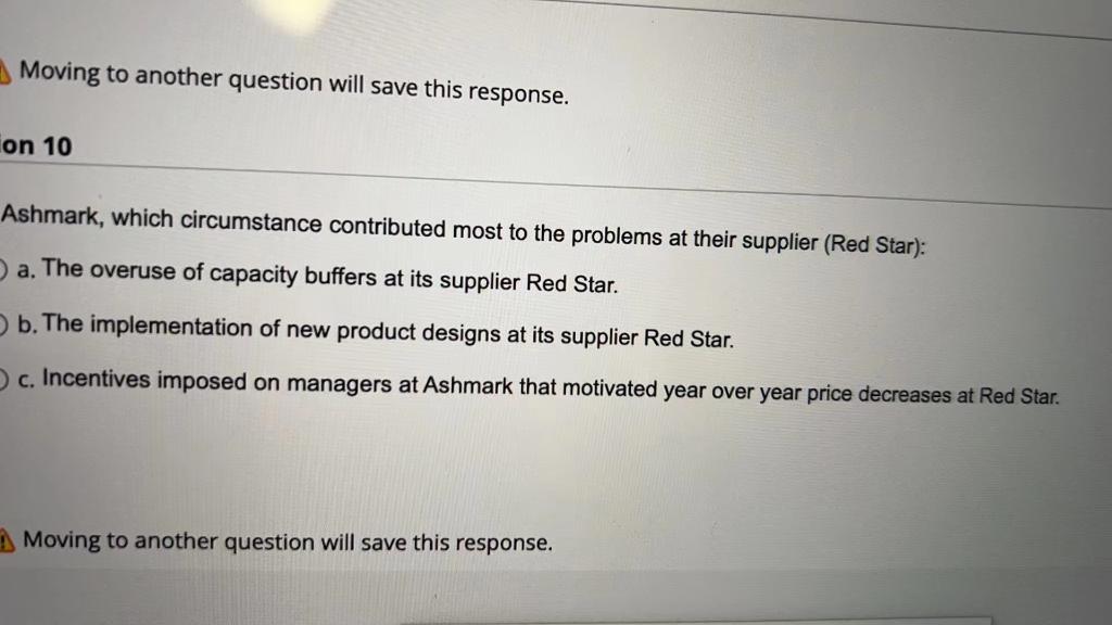 Moving to another question will save this