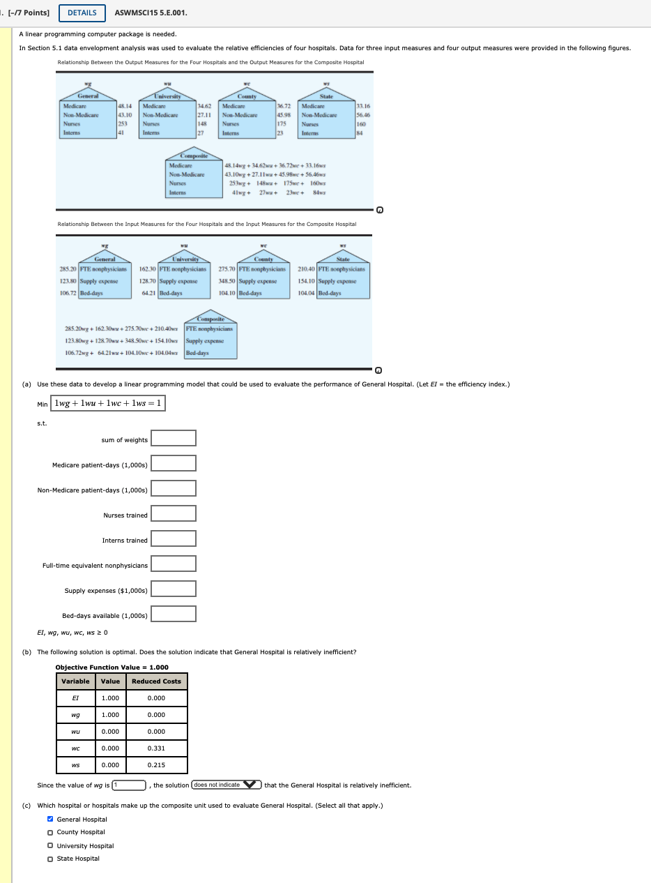 1. [-17 Points] DETAILS ASWMSCI15 5.E.001. A