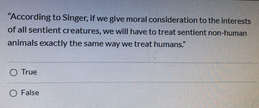 According to Singer, if we give moral