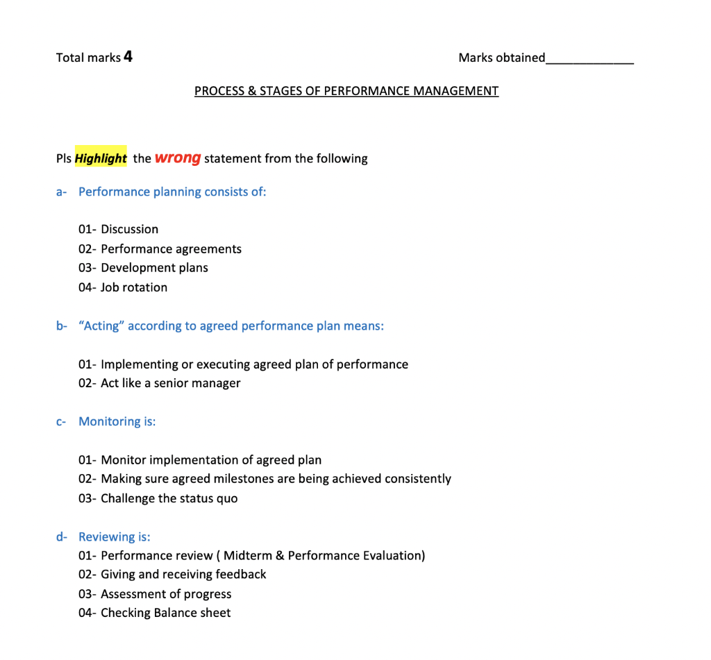 What are the aims of performance management