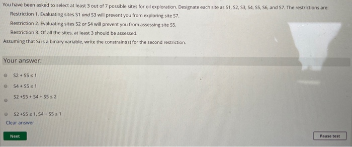 You have been asked to select at least 3 out of 7