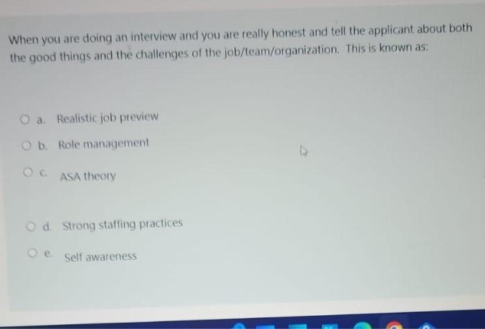 When you are doing an interview and you are