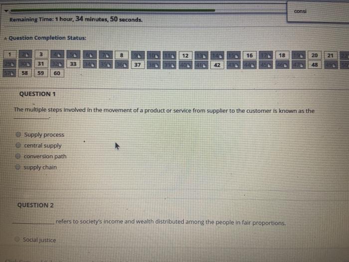 consi Remaining Time: 1 hour, 34 minutes, 50