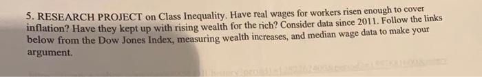 5. RESEARCH PROJECT on Class Inequality. Have